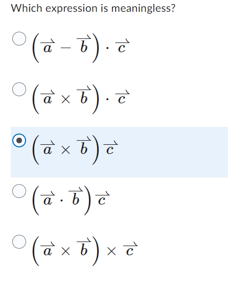 Solved Which expression is meaningless? | Chegg.com