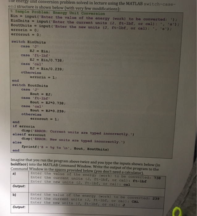 Solved The energy unit conversion problem solved in lecture | Chegg.com