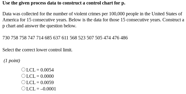 Solved Use the given process data to construct a control | Chegg.com