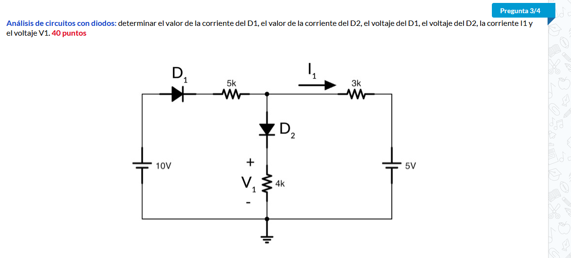 Solved Diode circuit analysis: determine the value of the | Chegg.com