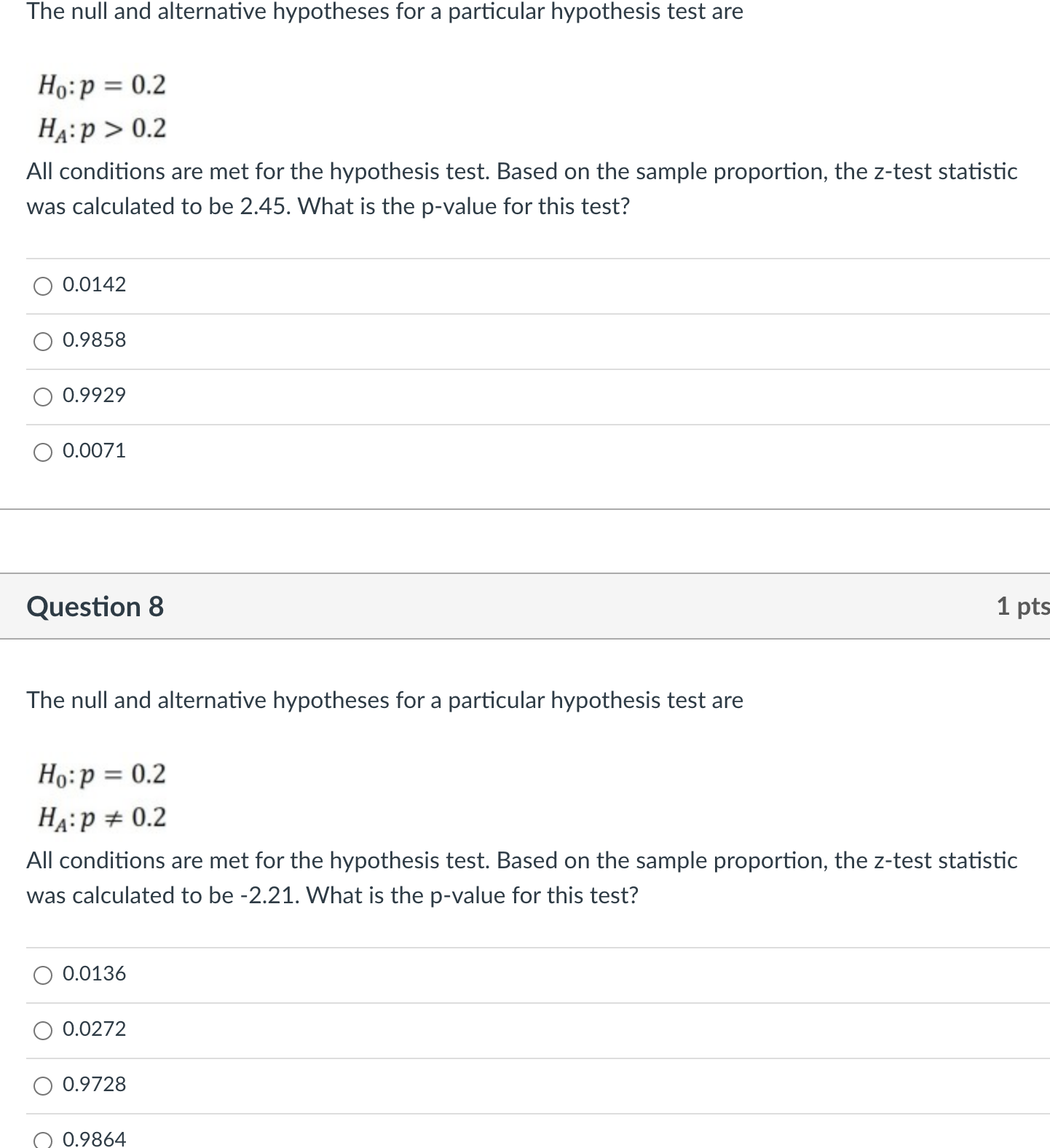 null and alternative hypothesis questions and answers