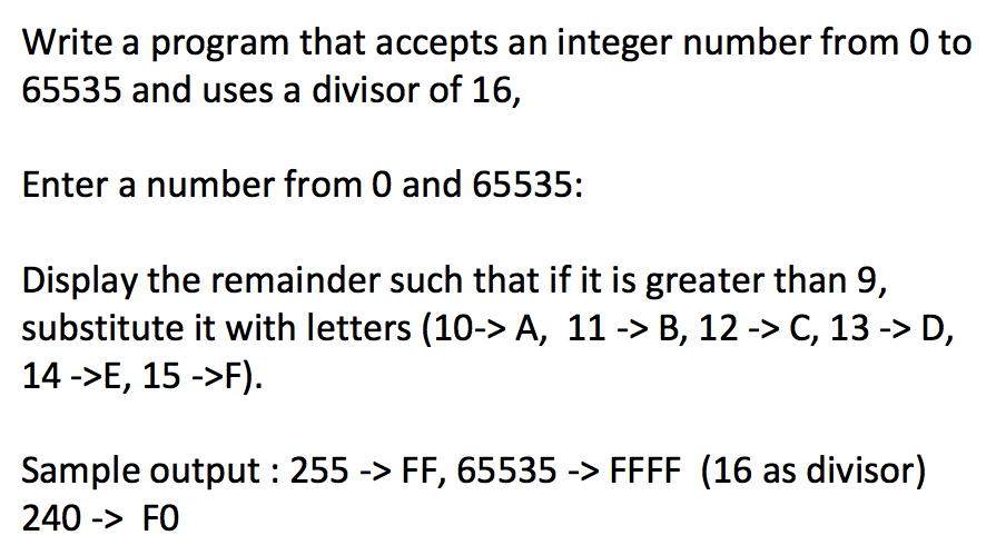 Solved Write a program that accepts an integer number from 0 | Chegg.com
