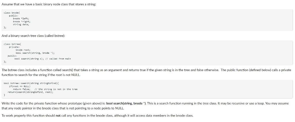 Solved Assume that we have a basic binary node class that | Chegg.com