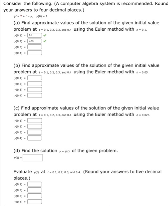 Solved Consider the following. (A computer algebra system is | Chegg.com