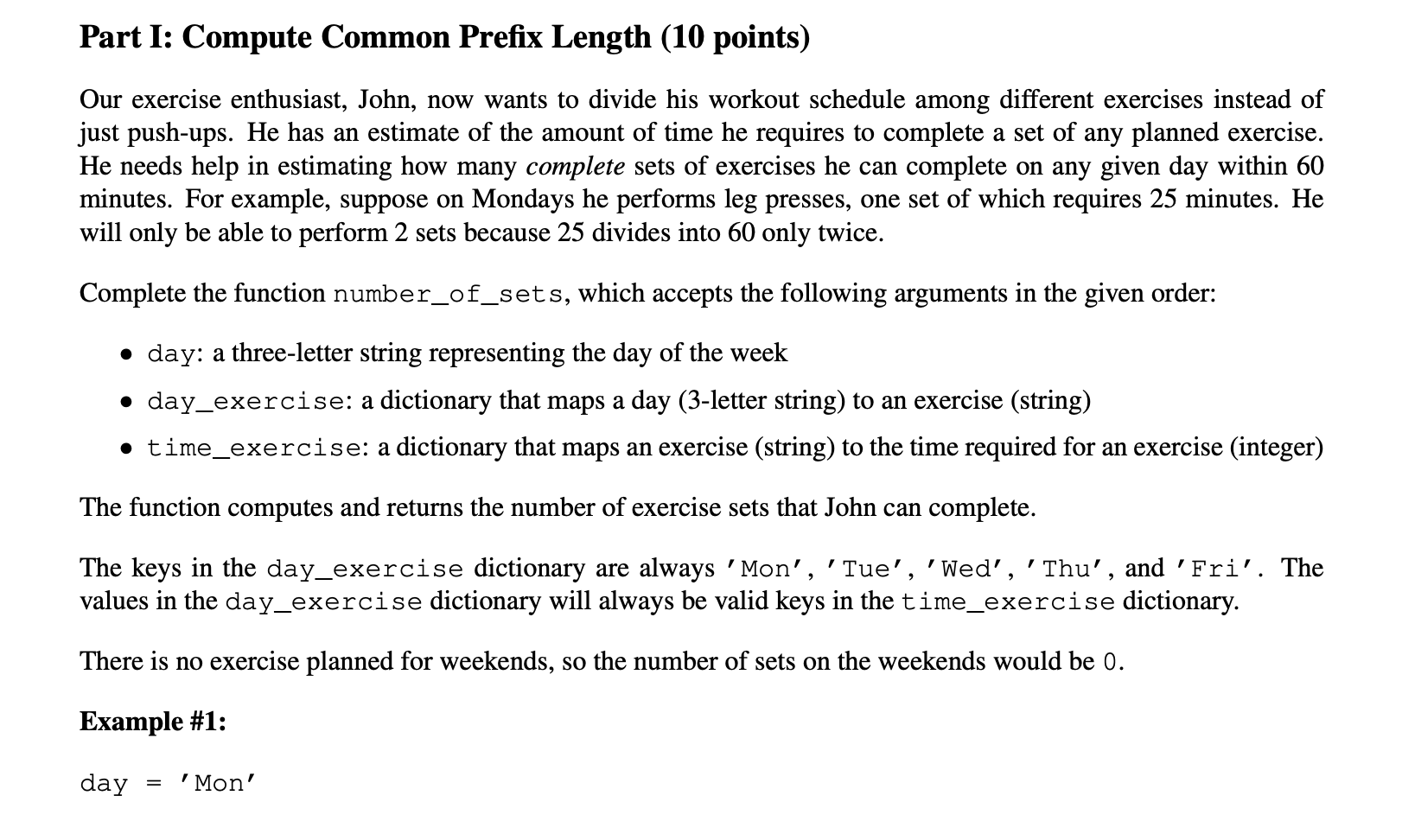 Solved Part I Compute Common Prefix Length 10 Points O Chegg Com - string from key values of dictionary roblox