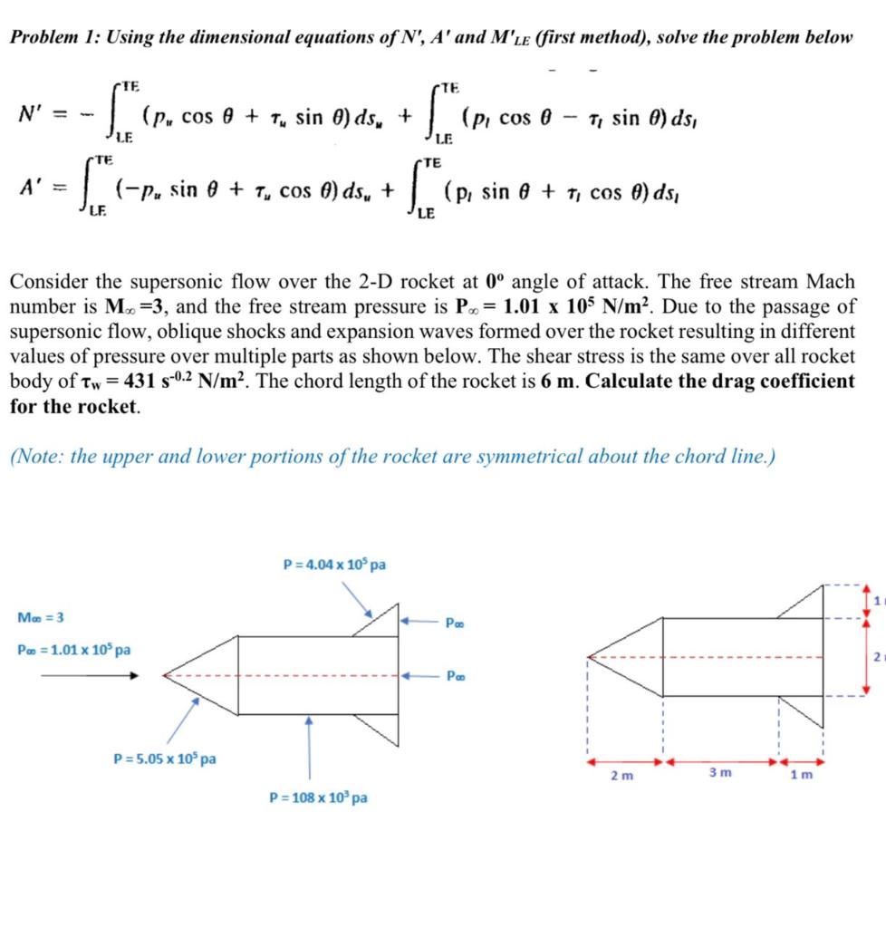 Problem 1 Using The Dimensional Equations Of N Chegg Com