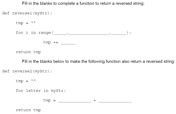 Solved Fill in the blanks to complete a function to return a | Chegg.com