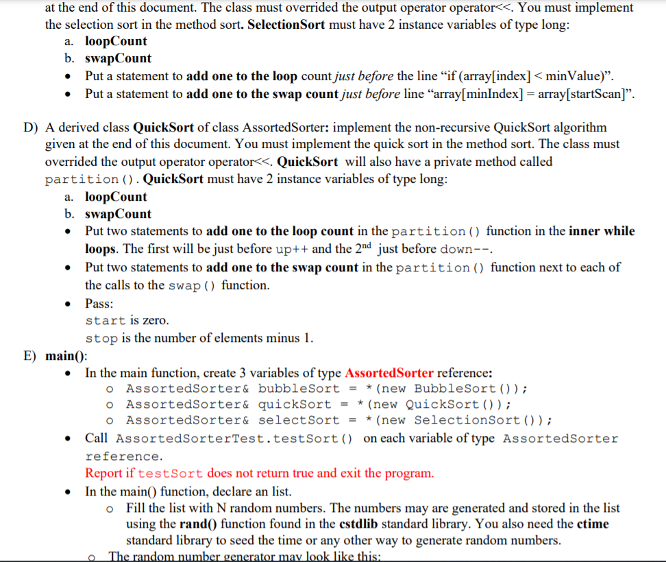 Solved Create a test class called AssortedSorterTest. | Chegg.com