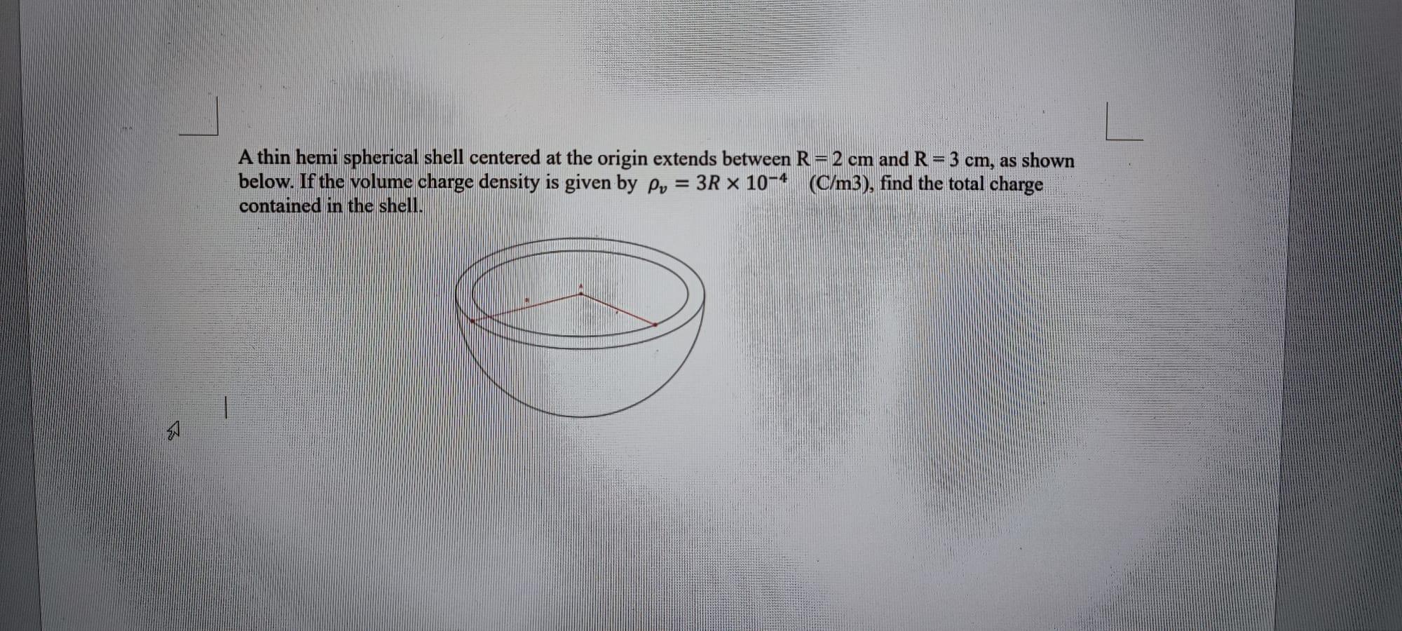 Solved A thin hemi spherical shell centered at the origin | Chegg.com