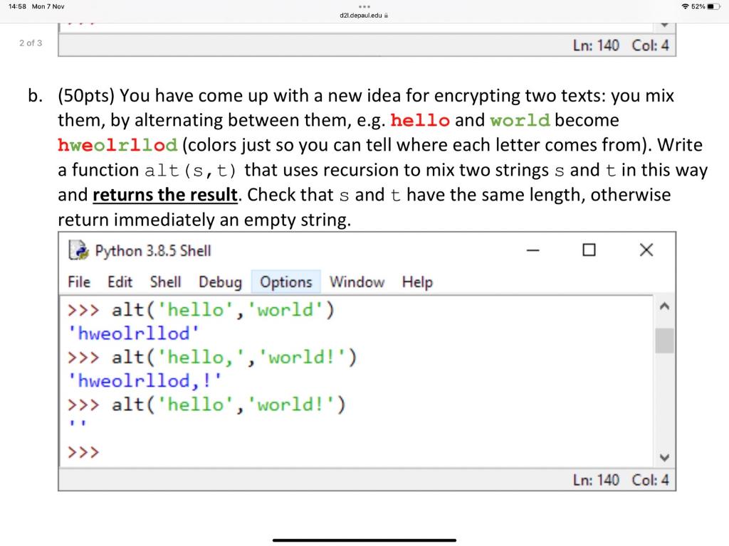 Solved (50pts) You have come up with a new idea for | Chegg.com