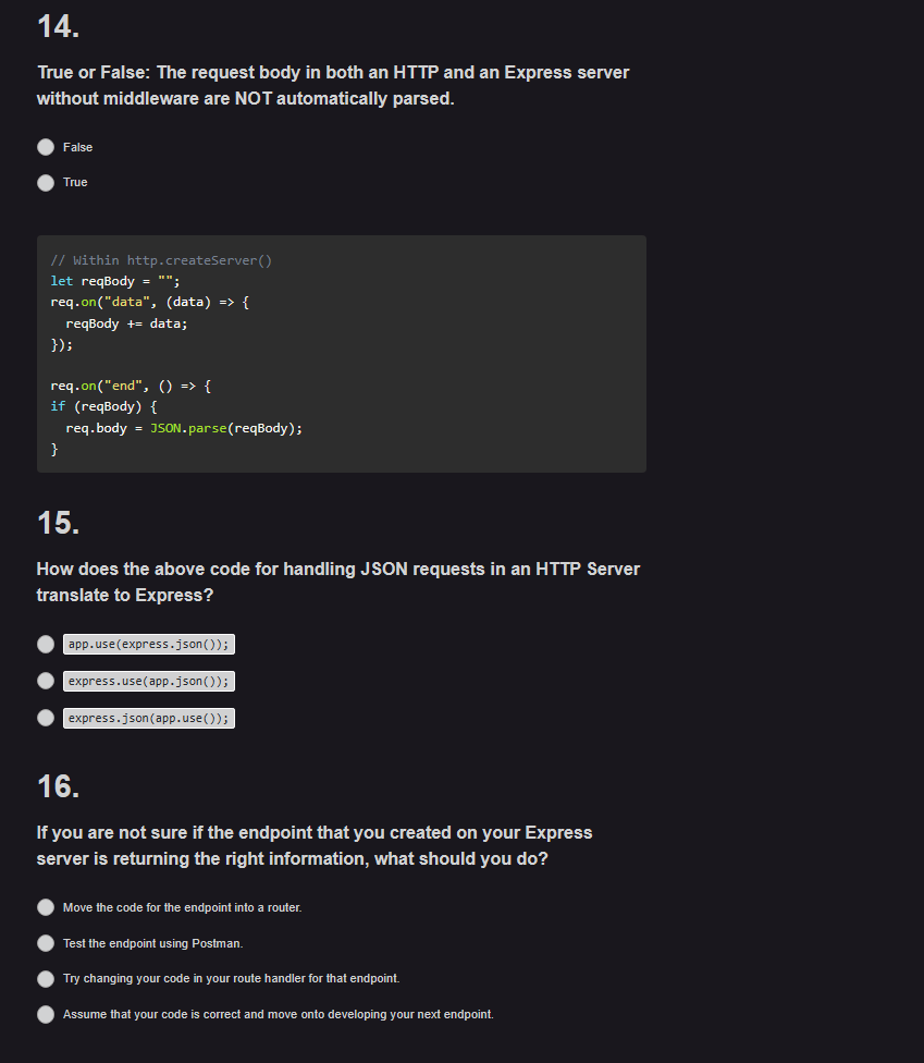 Solved 14. True or False: The request body in both an HTTP 