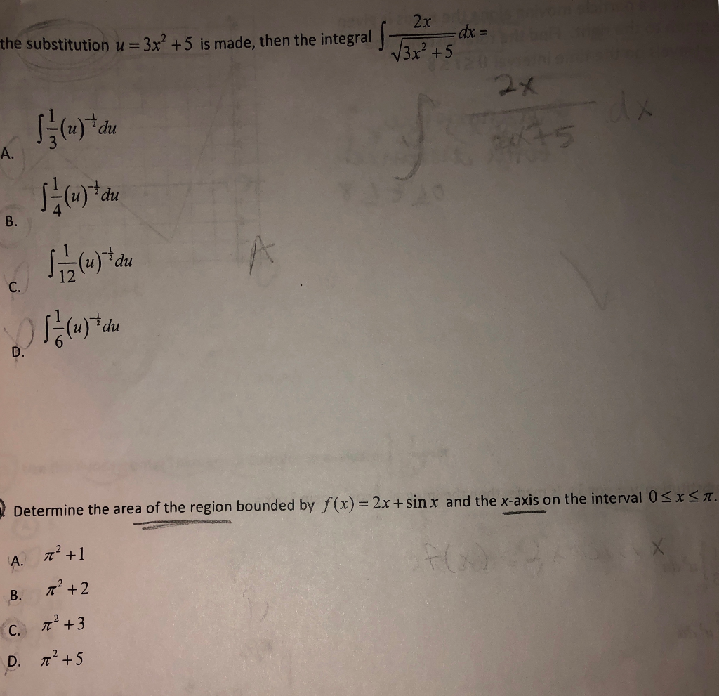 X 1 Dx If The Substitution U X 1 Is Made Then The Chegg 
