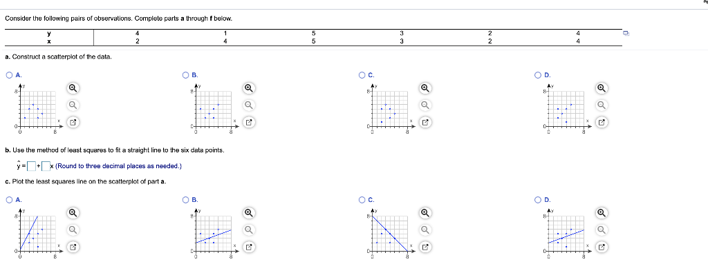 Solved Consider the following pairs of observations. | Chegg.com