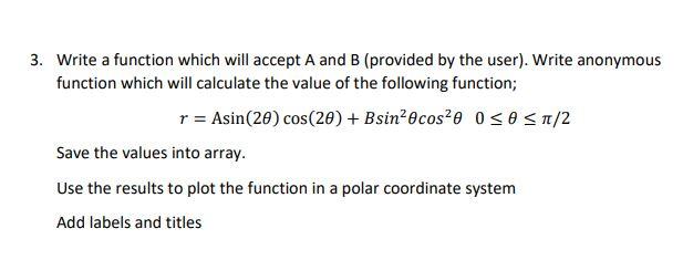 Solved 3. Write a function which will accept A and B | Chegg.com