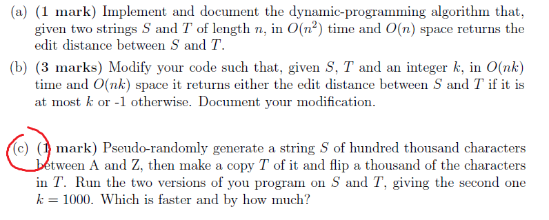 Part C only! Pseudo code is all I need and an answer | Chegg.com