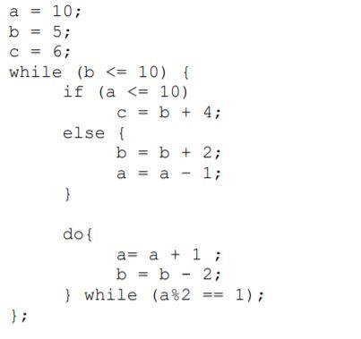 Solved 5; a = 10; b = с = 6; while (b
