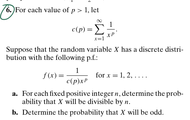 Solved 6. For each value of p>1, let c(p)=∑x=1∞xp1. Suppose | Chegg.com