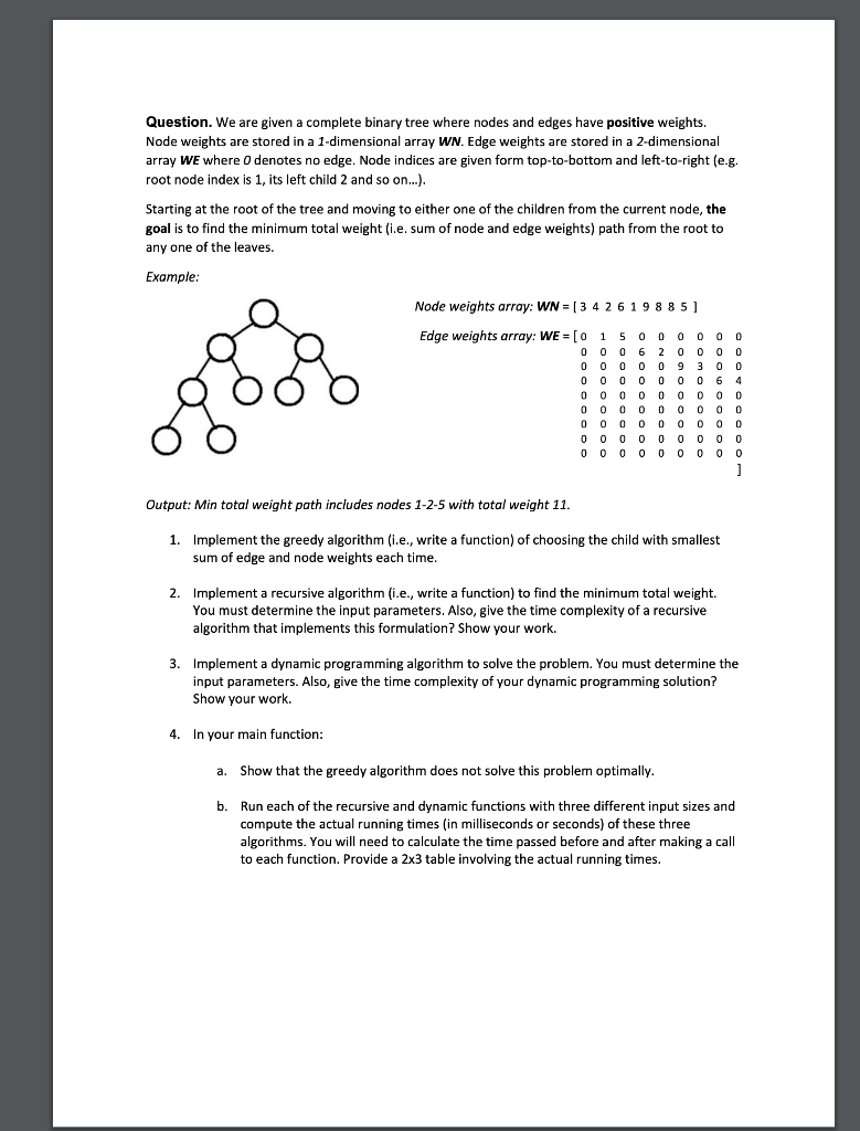 Solved One Question. We are given a complete binary tree | Chegg.com
