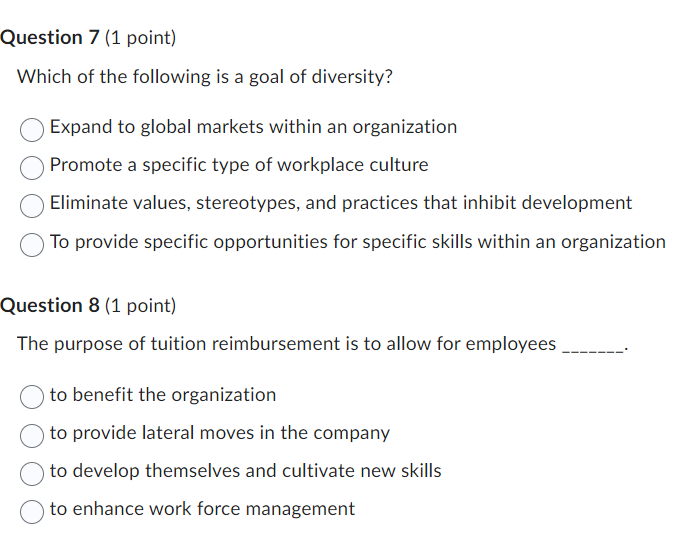 Solved Question 7 (1 point) Which of the following is a goal | Chegg.com