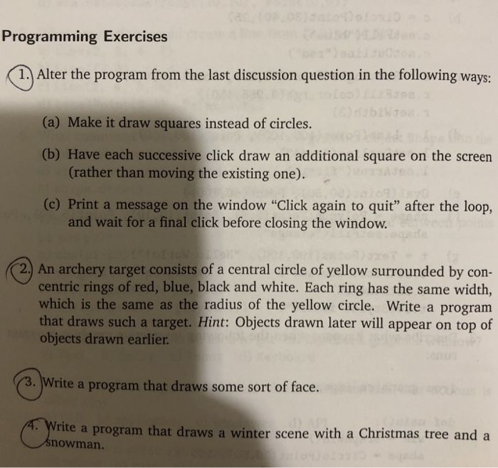 Solved Programming Exercises T Alter The Program From The Chegg Solved Programming Exercises T Alter The Program From The Chegg