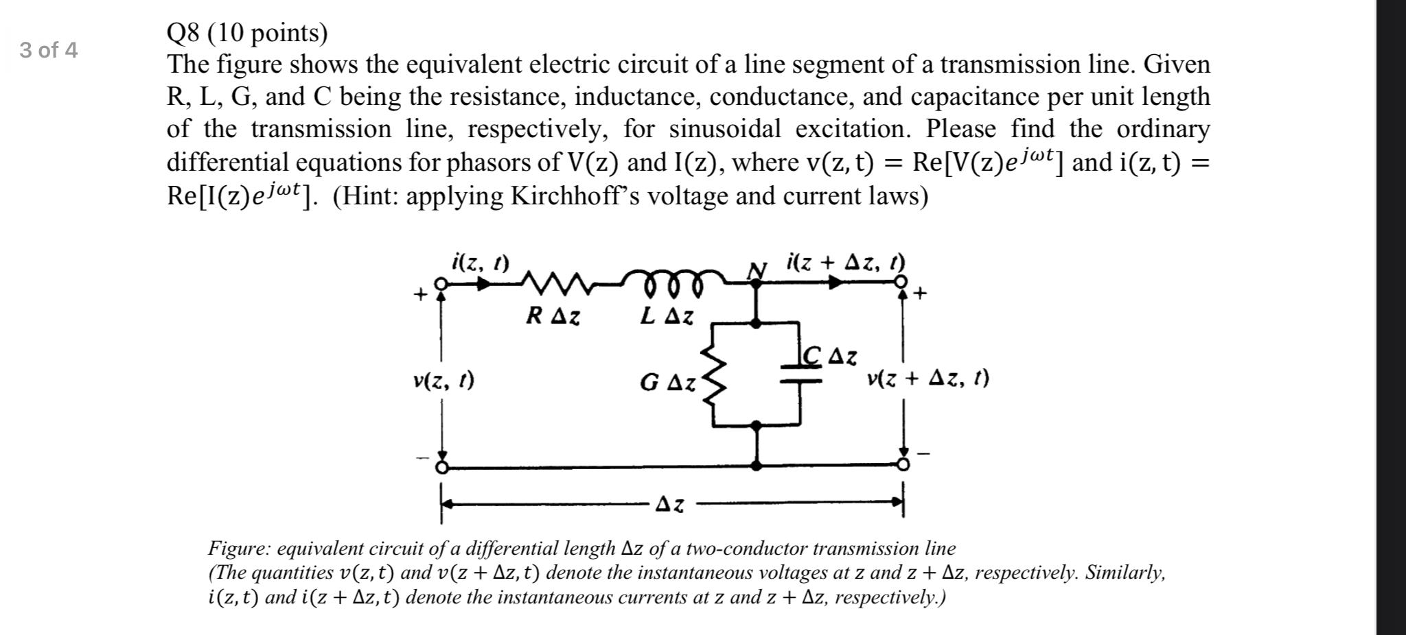 Solved 3 of 4 Q8 (10 points) The figure shows the equivalent | Chegg.com