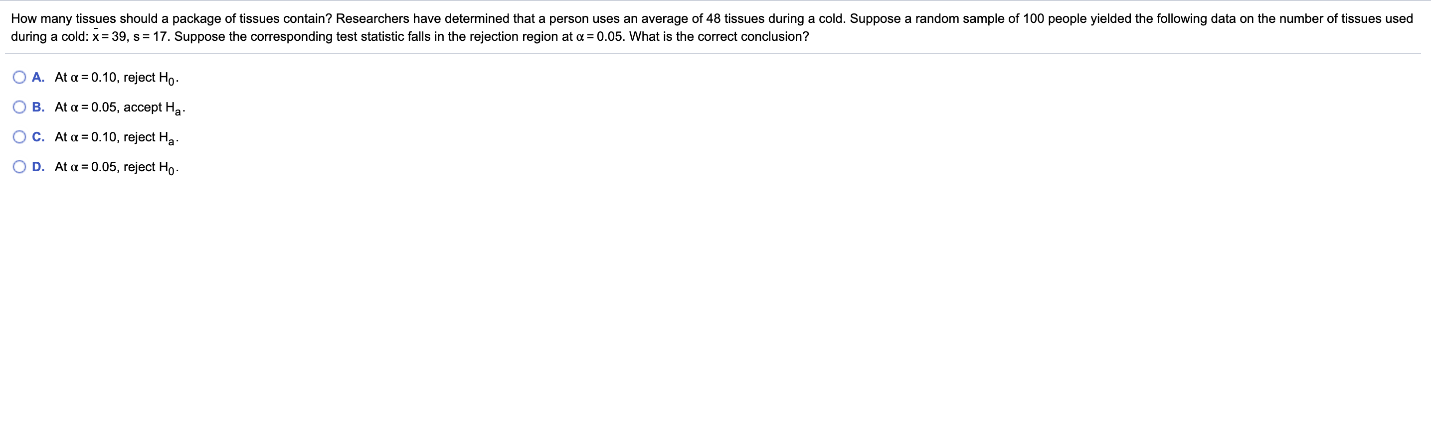 Solved How many tissues should a package of tissues contain?