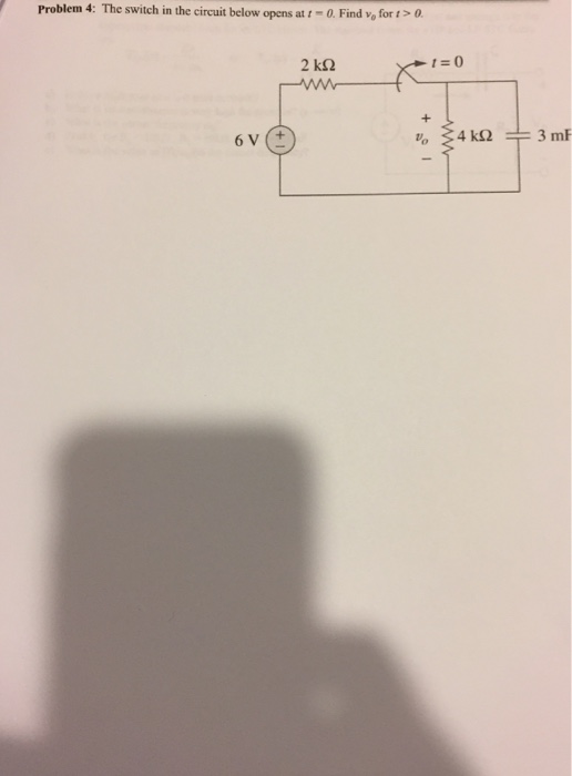 Solved Problem 4: The switch in the circuit below opens at | Chegg.com