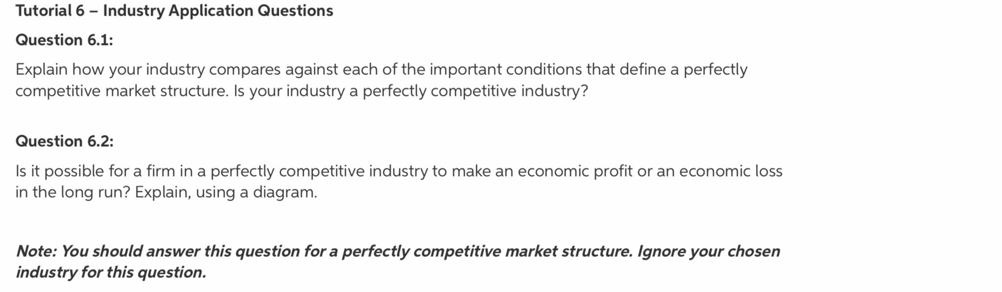 Solved Tutorial 6 - Industry Application Questions Question | Chegg.com