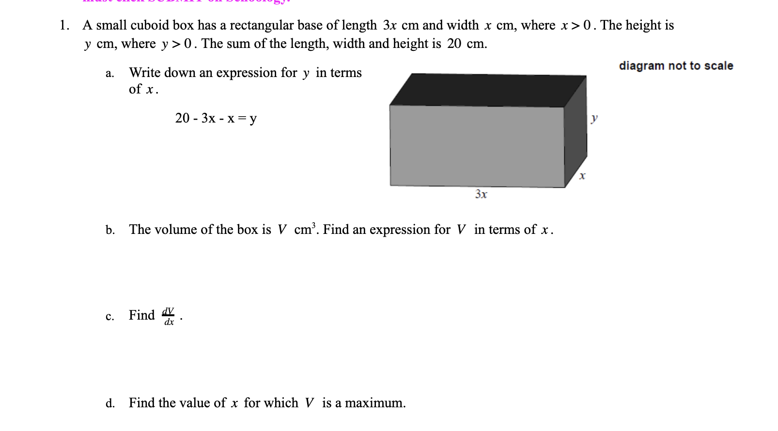 Solved 29. A small cuboid box has a rectangular base of  Chegg.com