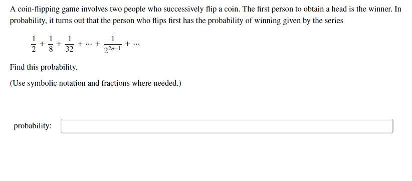 Solved A Coin-flipping Game Involves Two People Who | Chegg.com