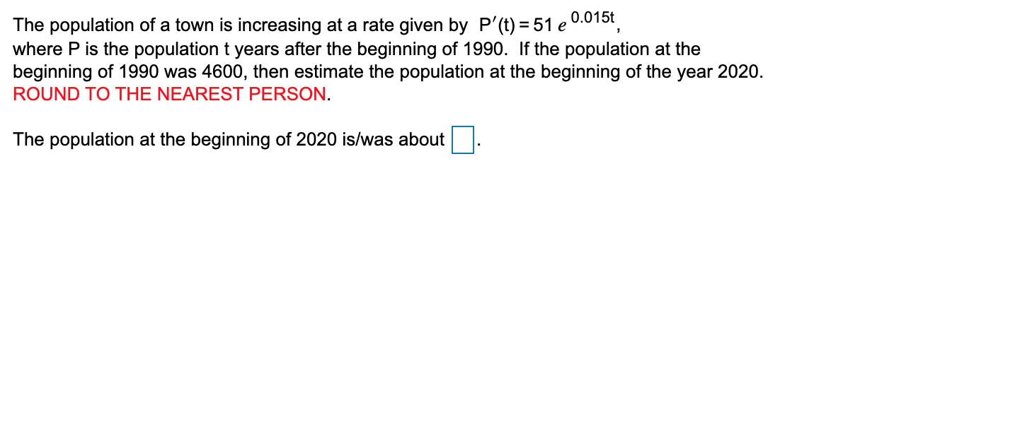 Solved The population of a town is increasing at a rate | Chegg.com