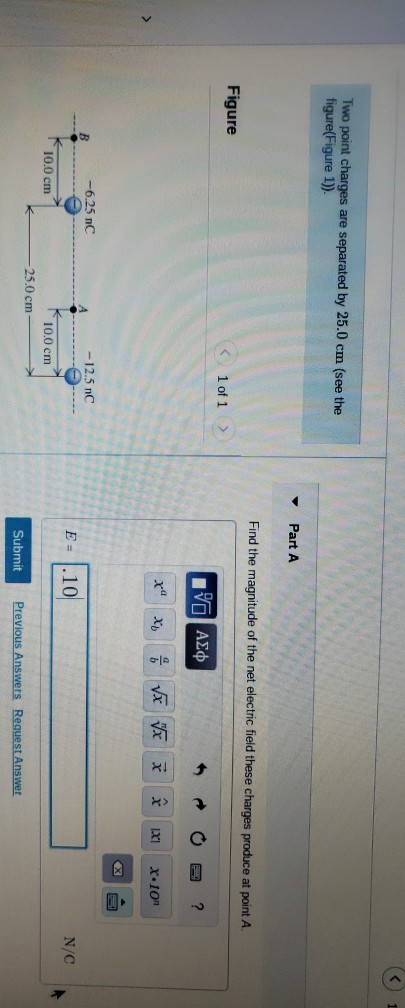 Solved Two point charges are separated by 25.0 cm (see the | Chegg.com