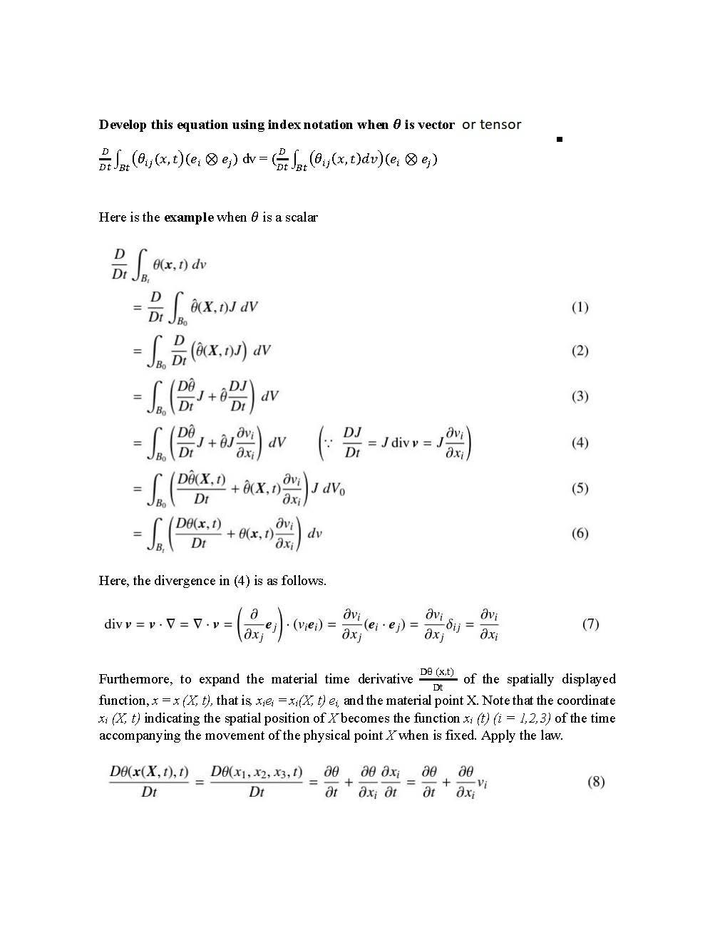 Solved Develop This Equation Using Index Notation When Is | Chegg.com