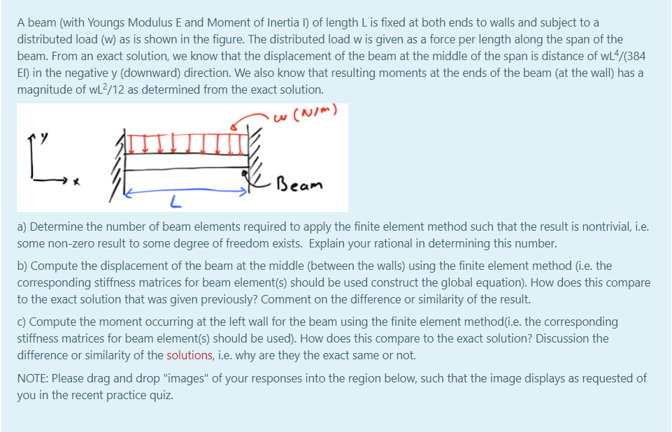 A beam (with Youngs Modulus E and Moment of Inertia | Chegg.com