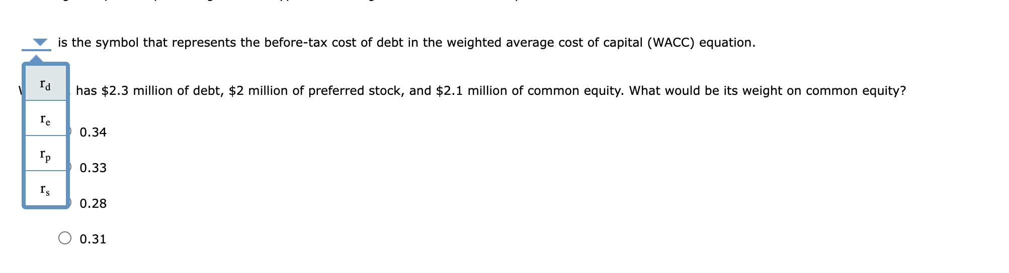 Solved 1. The basic WACC equation The calculation of WACC | Chegg.com