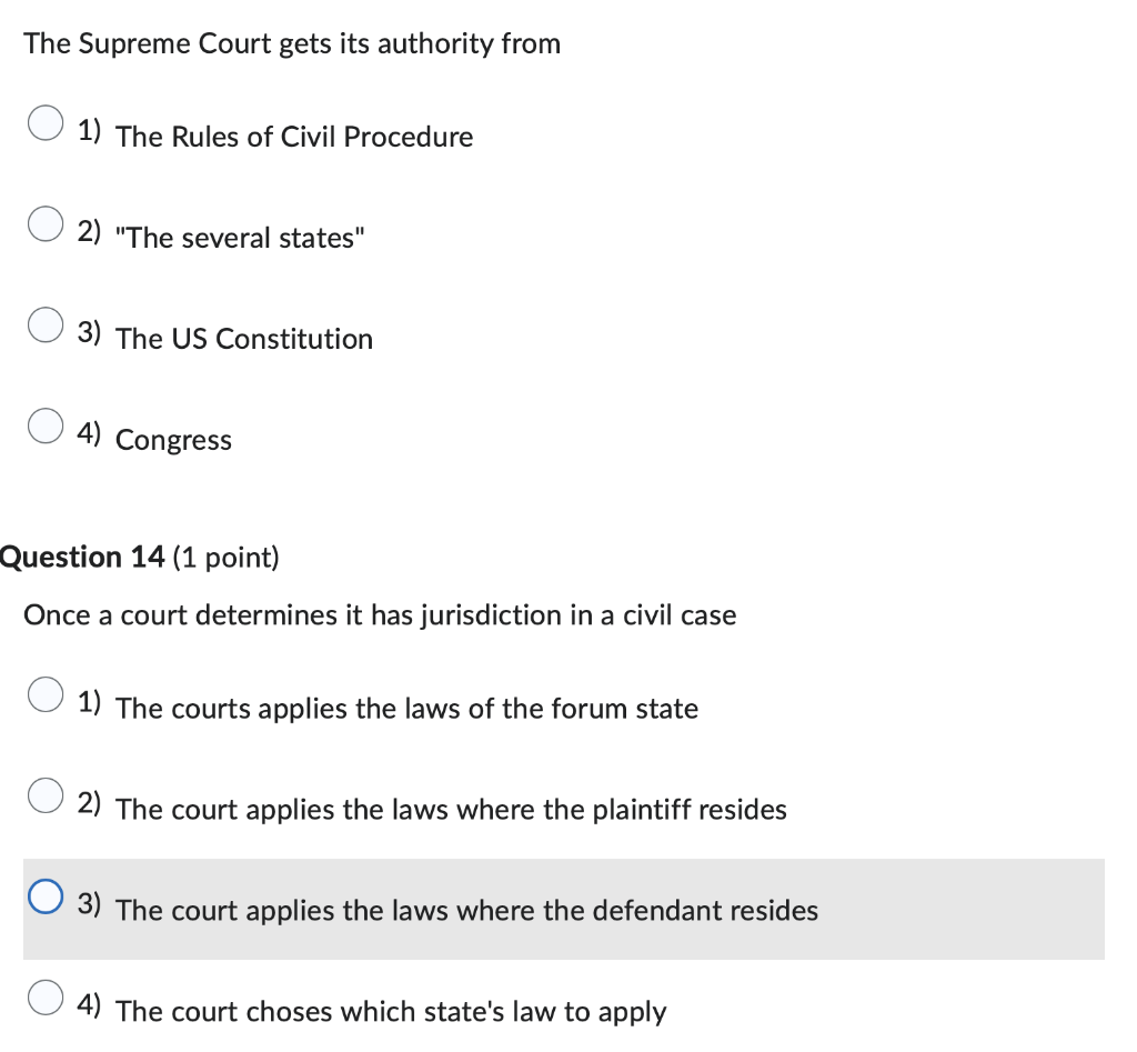 Solved In a judicial order, the court's ruling is also known | Chegg.com