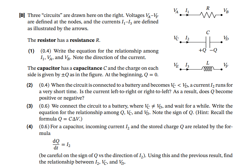 Solved [B] Three "circuits" Are Drawn Here On The Right. | Chegg.com