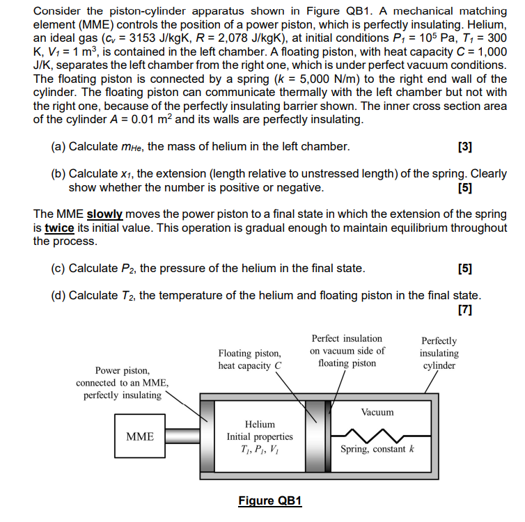 Solved Consider The Piston-cylinder Apparatus Shown In | Chegg.com