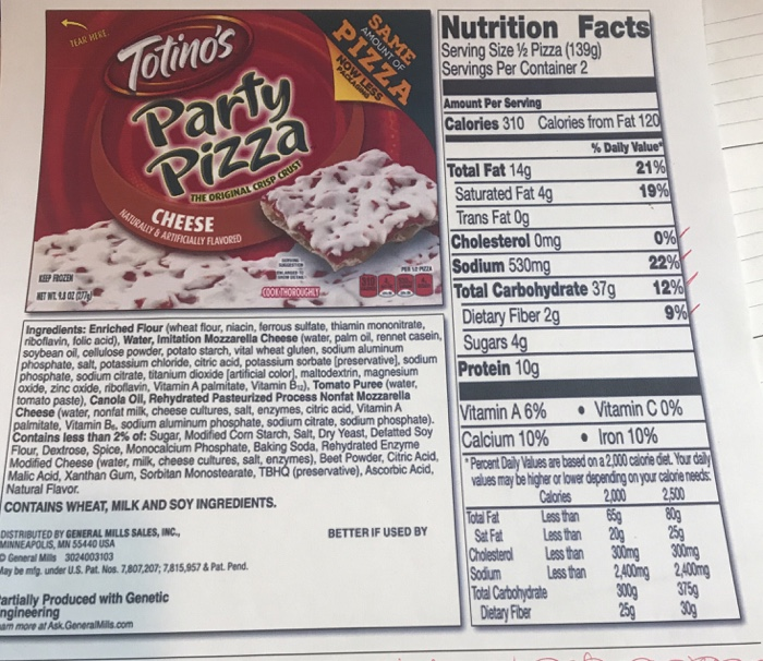 Totino S Cheese Pizza Nutrition Facts Bios Pics