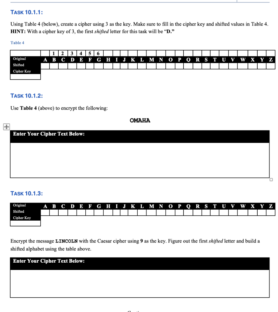 Solved LAB OVERVIEW: Table 1 (below) shows all the letter of | Chegg.com