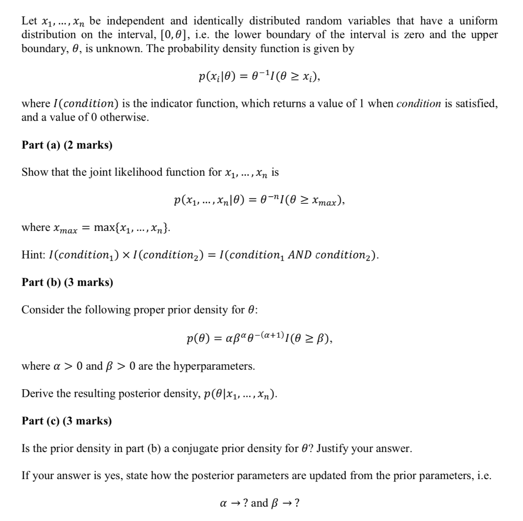 Solved Let X1, ..., Xn Be Independent And Identically | Chegg.com