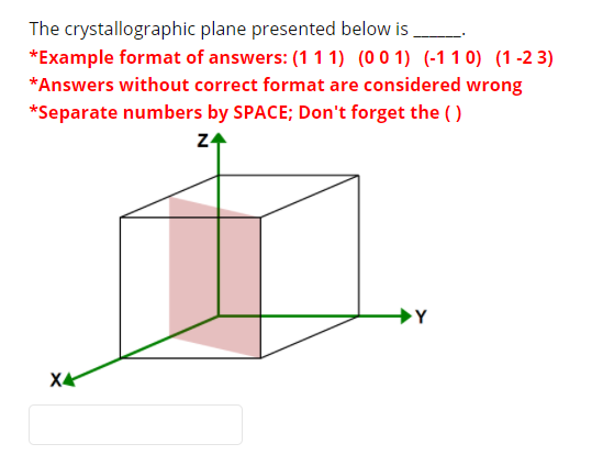 Solved The Crystallographic Plane Presented Below Is | Chegg.com