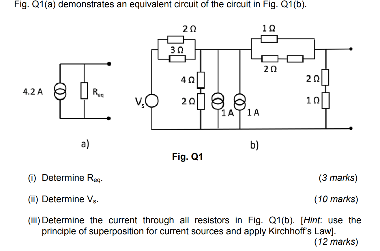 Solved Fig. Q1(a) Demonstrates An Equivalent Circuit Of The | Chegg.com