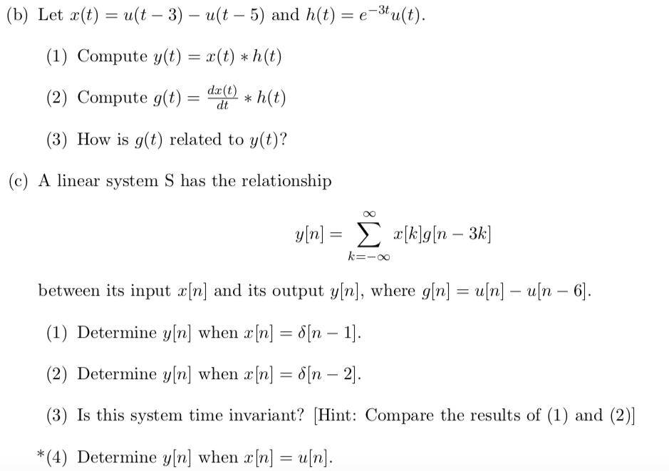 Solved B Let A T U T 3 U T 5 And H T E 3t Chegg Com