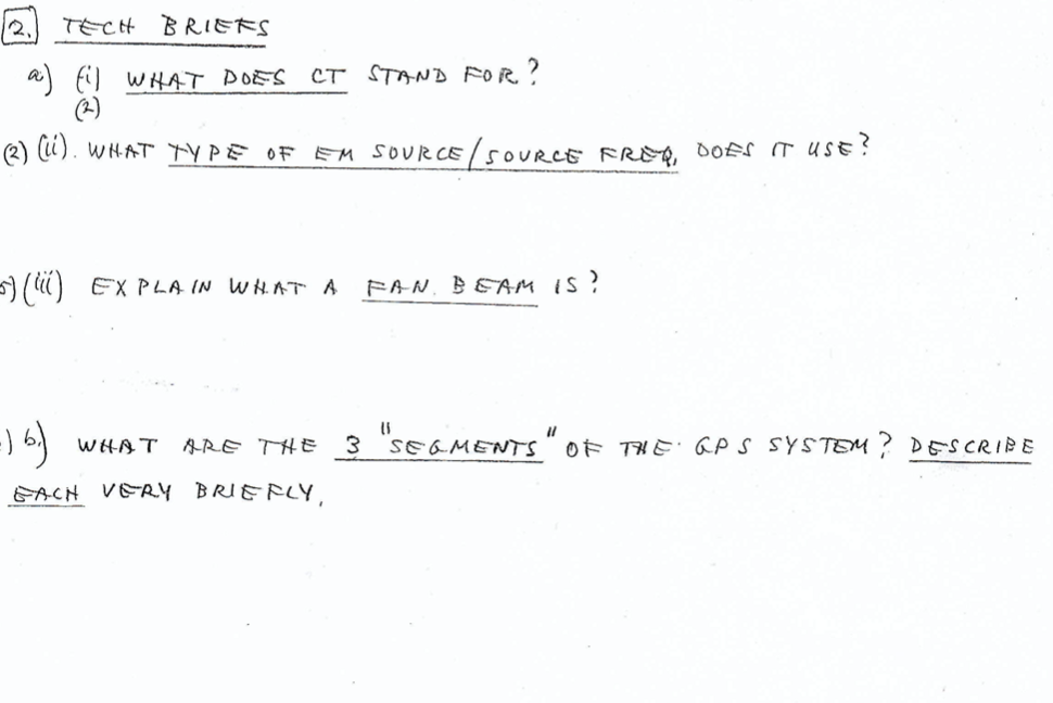 Solved TECH BRIEFS a) fil WHAT DOES CT STAND FOR? ? (3) ().