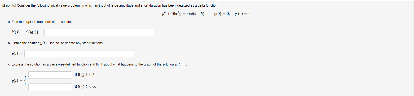 Solved (2 Points) Consider The Following Initial Value | Chegg.com