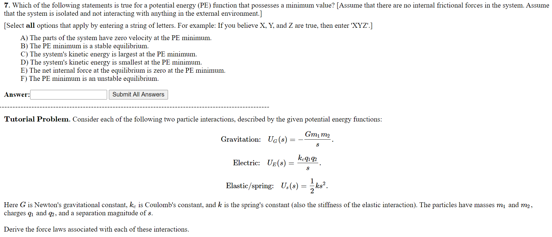 Solved 7. Which Of The Following Statements Is True For A | Chegg.com