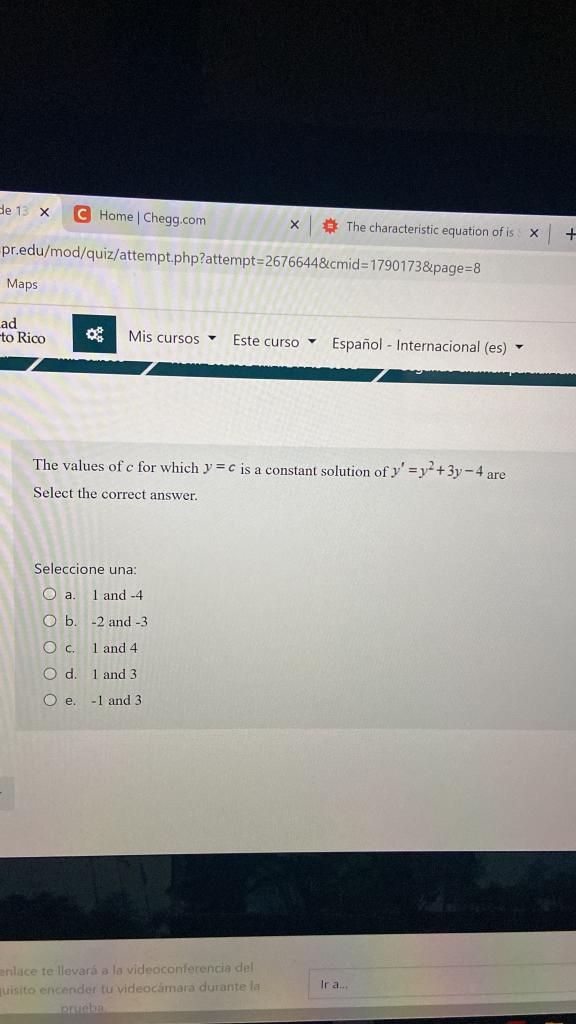 de 13 x C Home | Chegg.com X The characteristic equation of is X + pr.edu/mod/quiz/attempt.php?attempt=2676644&cmid=1790173&p