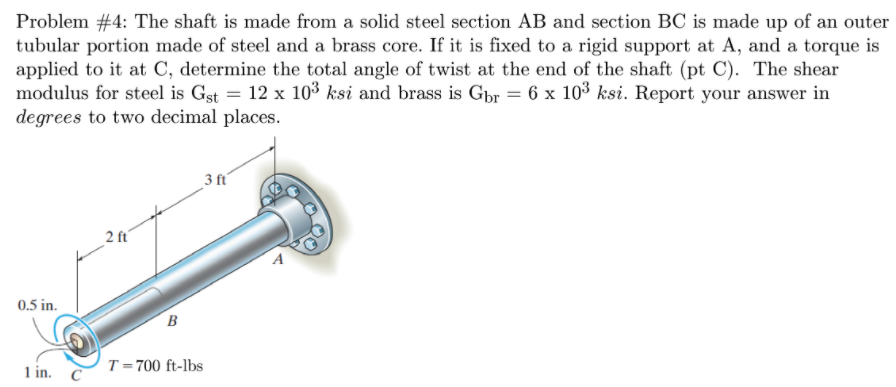 Solved Problem #4: The shaft is made from a solid steel | Chegg.com