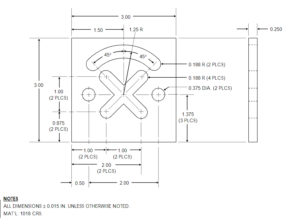 Solved Prepare an EXPERTMILL VMC-0600 G-code part program | Chegg.com